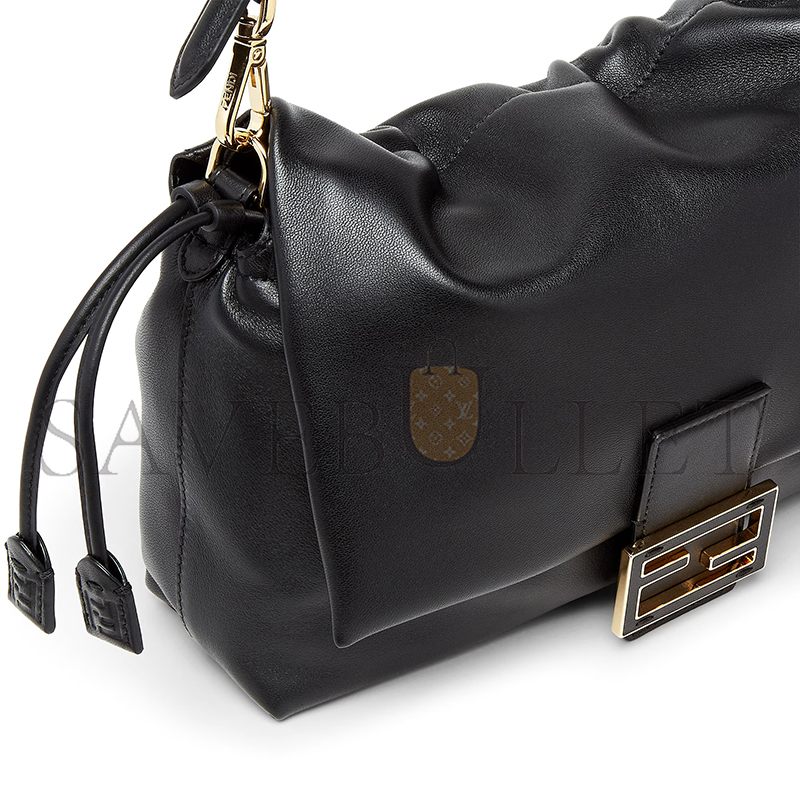 F**di mamma baguette medium black nappa leather bag 8br833aq0df0kur (26.5*18*8.5cm)